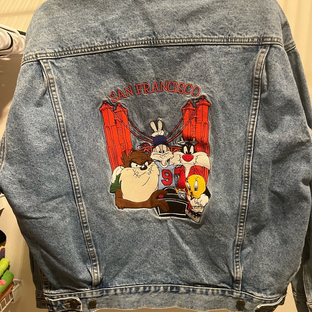 1990s vintage Tweety Bird Warner Brothers Looney Tunes San Francisco Jean jacket
